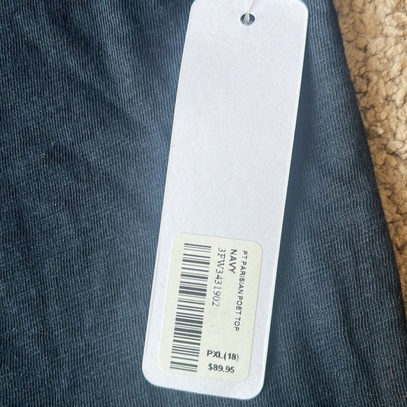 NWT Soft Surroundings Parisian Poet 3/4 Sleeve Top Navy Blue - Picture 5 of 8